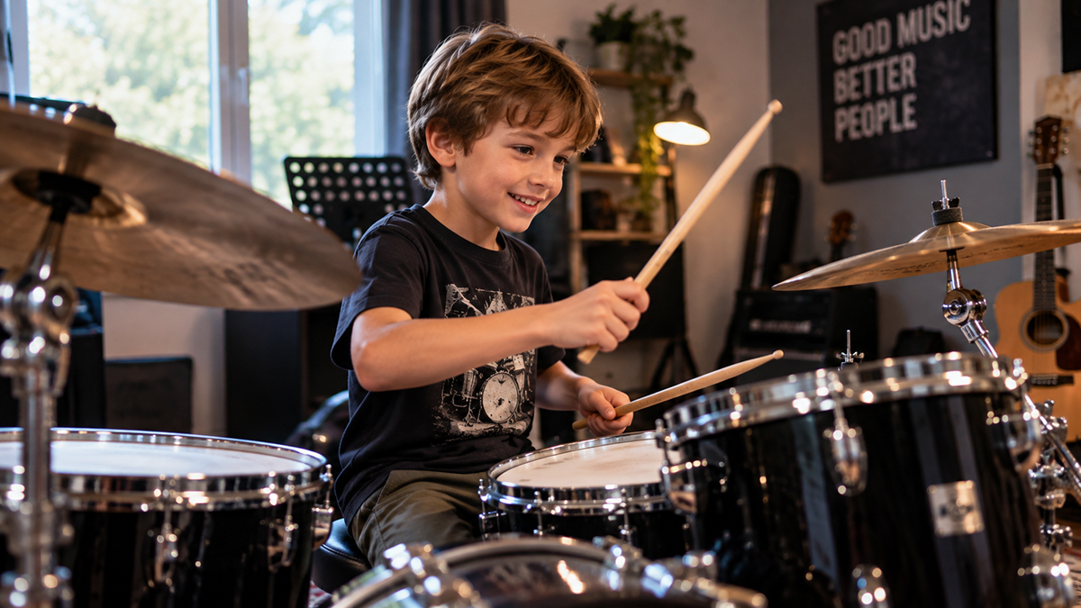 Bambino che suona la batteria - Daigo Drum Academy, Daigo Music School Padova